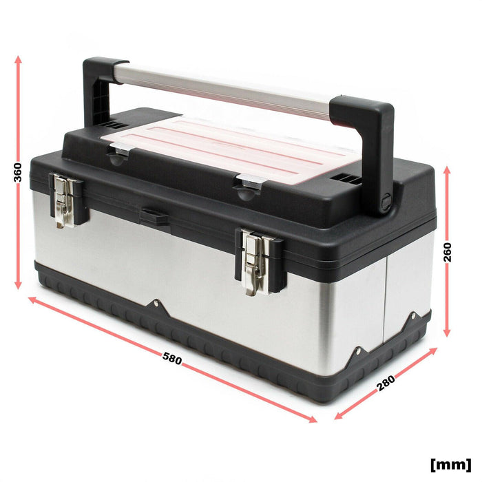 Cassetta portautensili cm 59 raffinata cassa portautensili in acciaio con maniglia 16_0000269