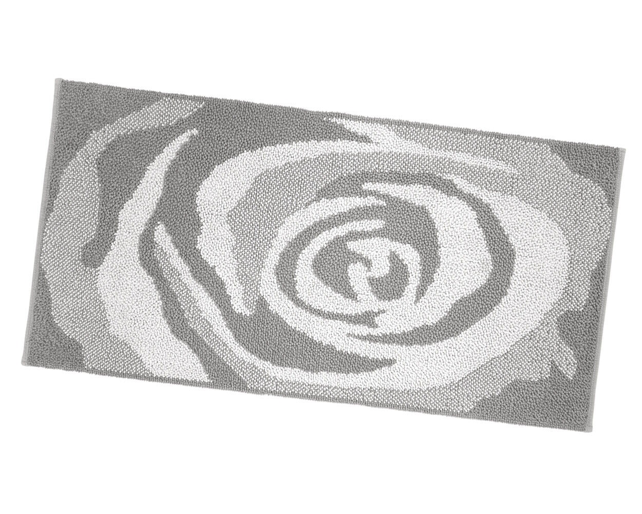 Tappeto Bagno Scendiletto 65x140 cm Puro Cotone Rosa Elegante Assorbente Antiscivolo Grigio