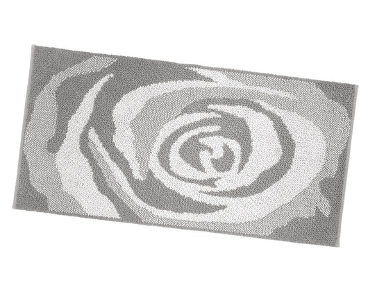 Tappeto Bagno Scendiletto 65x140 cm Puro Cotone Rosa Elegante Assorbente Antiscivolo Grigio