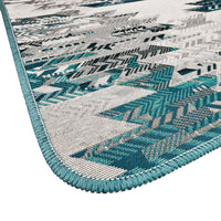 Tappeto Cucina Etnico 54x240 Cm Moderno Passatoia Antiscivolo Tessuto Gobelin Lavabile Blu