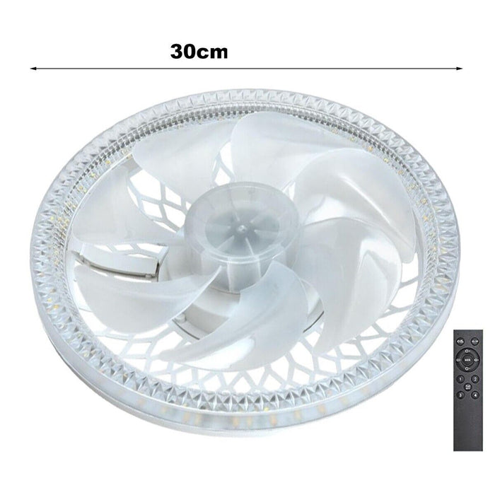 LAMPADA VENTILATORE PLAFONIERA LED SOFFITTO E27 DIMMERABILE CON TELECOMANDO 48W
