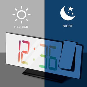 OROLOGIO PROIETTORE SPECCHIATO LED SVEGLIA DISPLAY LCD ELETTRICO DIGITALE ORARIO