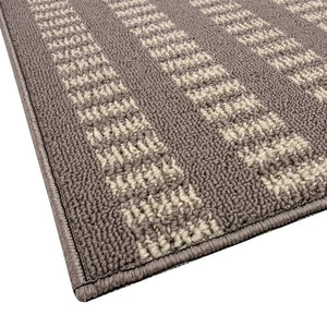 Tappeto Cucina Morbido 3D Assorbente Lavabile Antiscivolo Passatoia Bordata A Righe 57x180 Beige