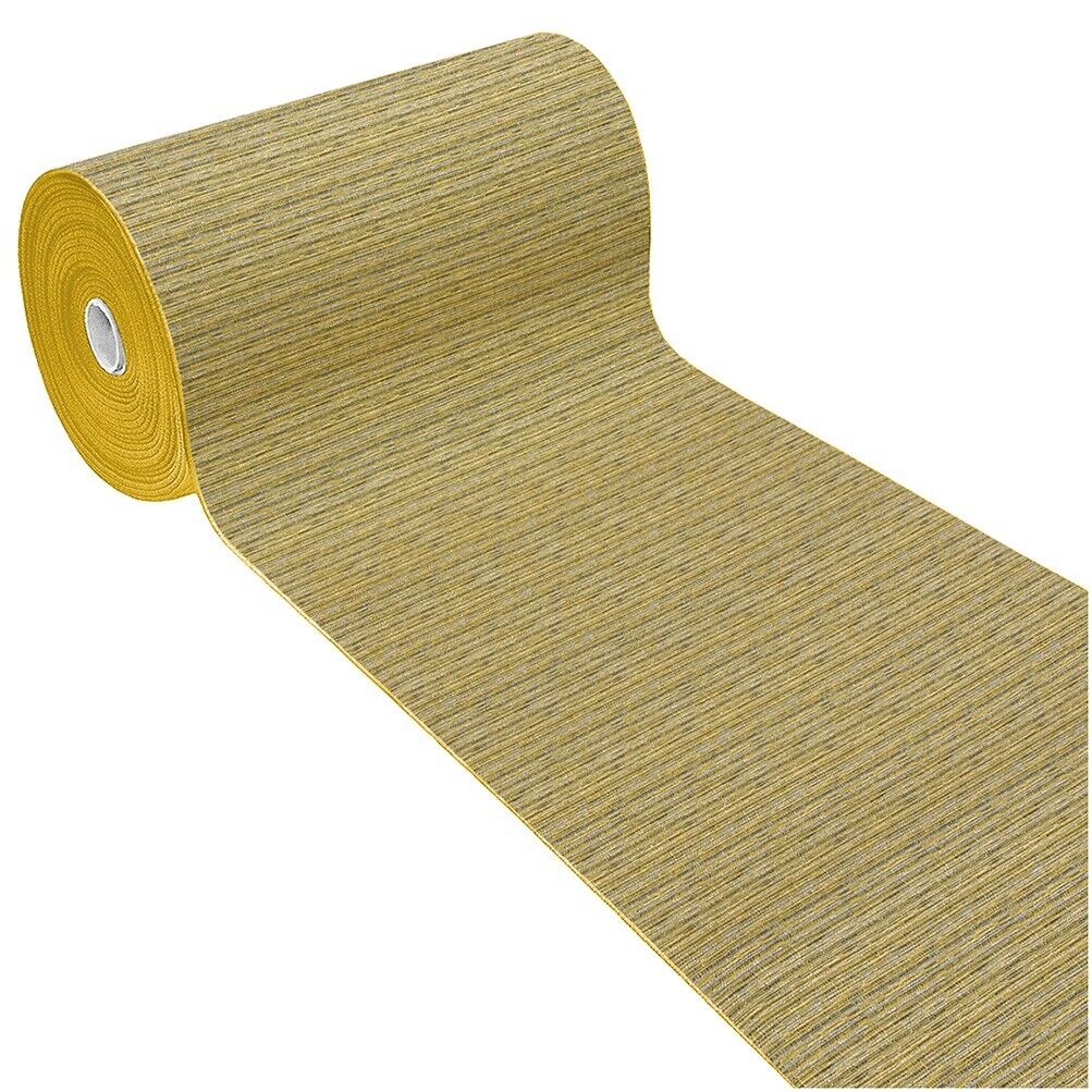 Tappeto Cucina Tinta Unita Striato 54x110 Cm Bordato Assorbente Passatoia Casa Antiscivolo Giallo