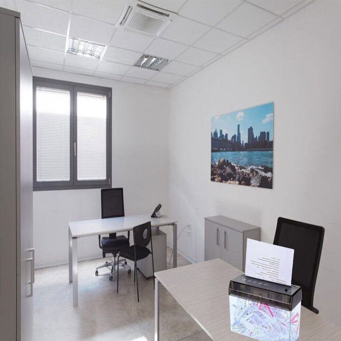 DISTRUGGI DOCUMENTI ELETTRICO TRITA FOGLI A4 DA SCRIVANIA PORTATILE TAGLIACARTA