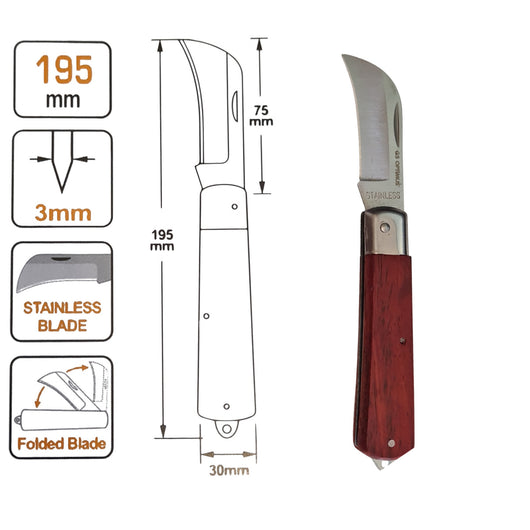 COLTELLO DA INNESTO PIEGHEVOLE DA GIARDINO COLTELLO DA POTATURA LAMA IN ACCIAIO