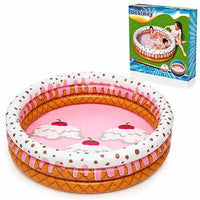 PISCINA 3 ANELLI BAMBINI GELATO BAMBINI 160X38 CM GONFIABILE TONDA TORTA BESTWAY