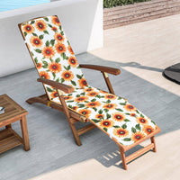 Cuscino Sdraio Poltrona Morbido Girasoli Copri Lettino Relax Pieghevole Made In Italy Bianco