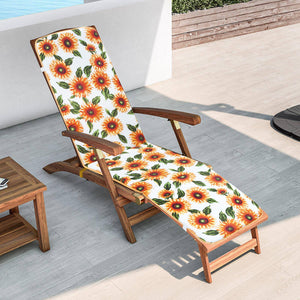 Cuscino Sdraio Poltrona Morbido Girasoli Copri Lettino Relax Pieghevole Made In Italy Bianco