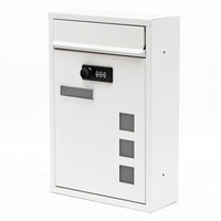 Cassetta postale a muro con serratura a combinazione dal design moderno in acciaio zincato bianco 16_0000066