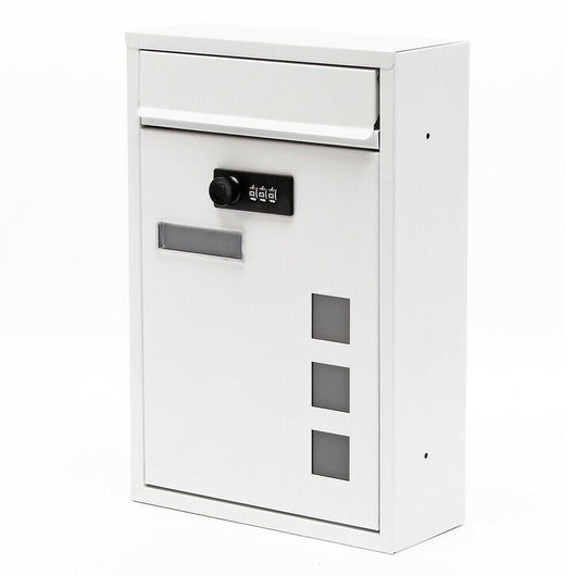 Cassetta postale a muro con serratura a combinazione dal design moderno in acciaio zincato bianco 16_0000066