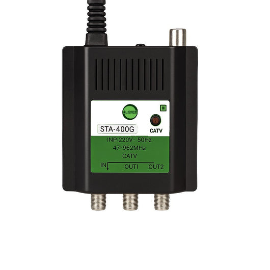 AMPLIFICATORE SDOPPIATORE SEGNALE TV VIDEO SEGNALE ANTENNA IN-OUT CATV 3 USCITE