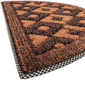 Zerbino Ingresso Semiluna Asciugapassi Assorbente Antiscivolo Morbido Made In Italy Marrone