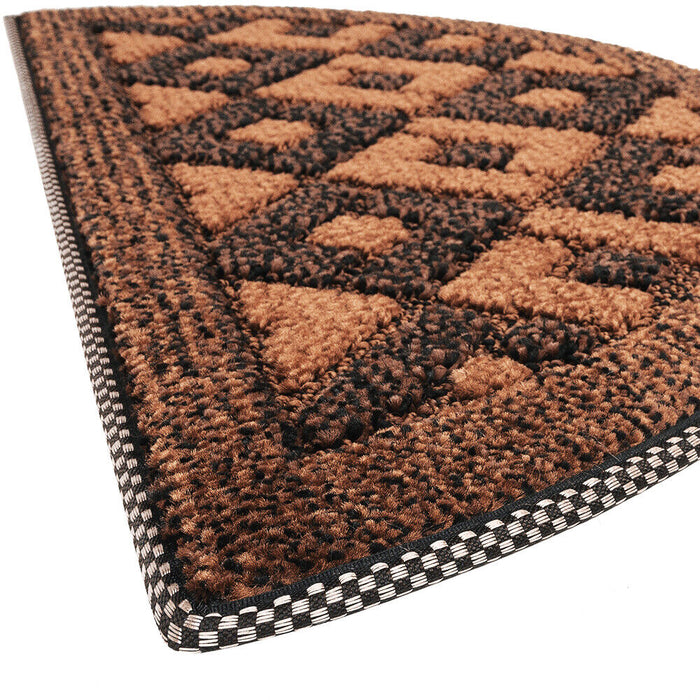 Zerbino Ingresso Semiluna Asciugapassi Assorbente Antiscivolo Morbido Made In Italy Marrone