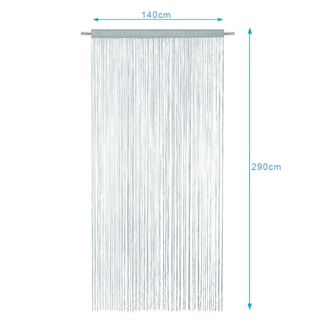 Tenda a Fili Elegante Per Porte Finestre Pannello 140x290 Cm Divisorio Camere Stanze Ambienti Grigio
