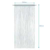 Tenda a Fili Elegante Per Porte Finestre Pannello 140x290 Cm Divisorio Camere Stanze Ambienti Grigio