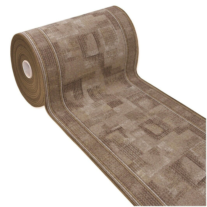 Passatoia Scala Scalinata Ingresso 67x900 Cm Bordata Tappeto Corridoio Gradini Antiscivolo Marrone