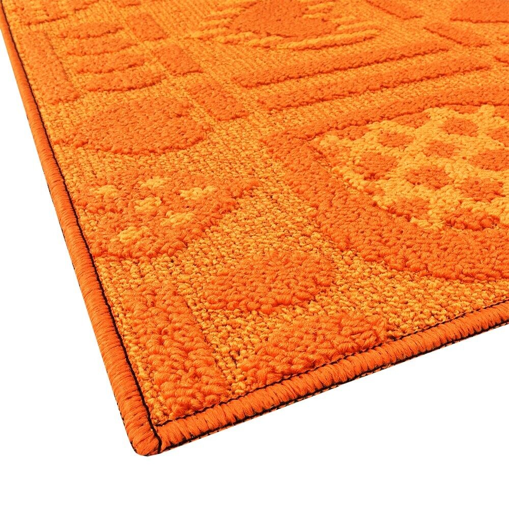 Tappeto Cucina Antiscivolo Cuori 3D Lavabile Moderno Assorbente 100% Made in Italy Arancione - 57x170 cm