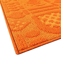 Tappeto Cucina Antiscivolo Cuori 3D Lavabile Moderno Assorbente 100% Made in Italy Arancione - 57x170 cm