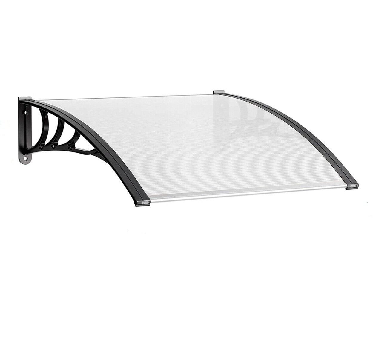 Pensilina Tettoia Modulare 100x80 Cm Tetto Esterno Alveolare Policarbonato Resistente Trasparente