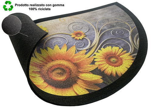 Zerbino Gomma Sostenibile 40X70 Antiscivolo Ingresso Interno Esterno Moderno Semiluna Dis.ME