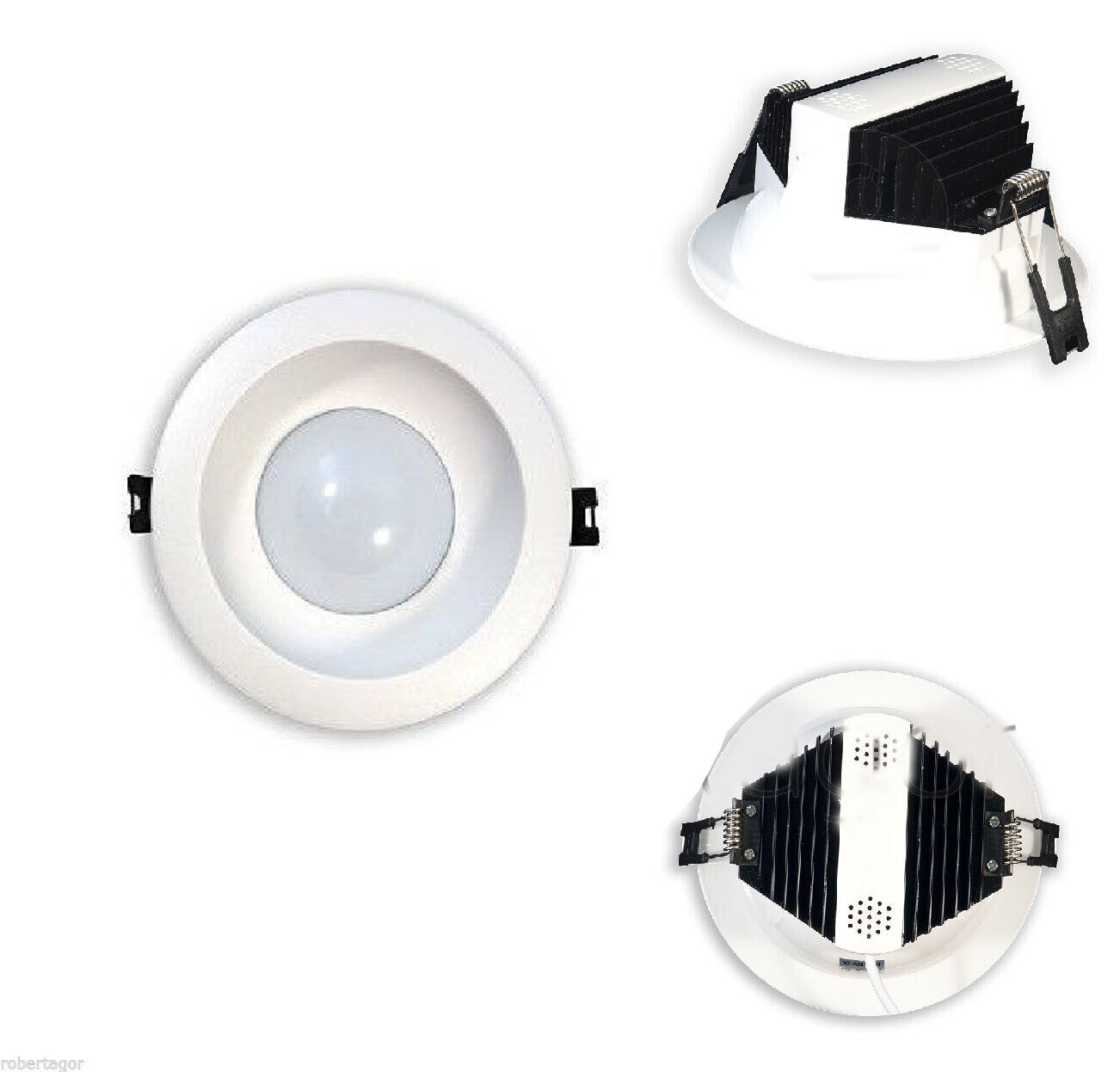 FARETTO LED CIRCLE INCASSO ALETTE PER SOFFITTO PARETE FARO 7W LUCE CALDA LAMPADA