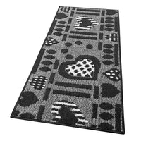 Tappeto Cucina Antiscivolo Cuori 3D Lavabile Moderno Assorbente Grigio 57x270 cm