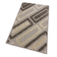 Tappeto Bagno 50x110 Cm Moderno Morbido Soffice Assorbente Asciugapassi Antiscivolo Lavabile Beige