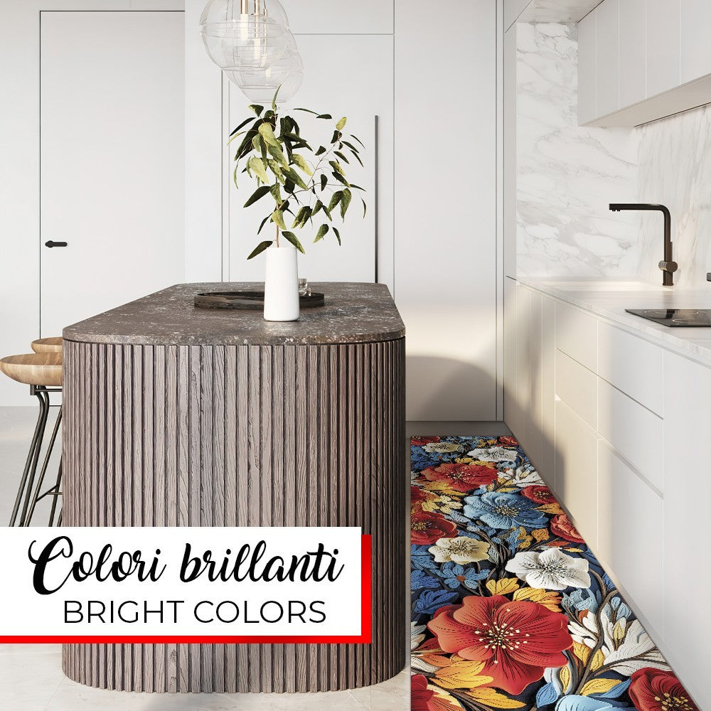 Tappeto Cucina Gomma Pvc 51x300 cm Antimacchia Passatoia Antiscivolo Antisfilo Lavabile Dis_H