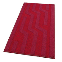 Tappeto Cucina A Righe 57x145 Cm 3D Morbido Bordato Passatoia Ingresso Assorbente Antiscivolo Bordeaux