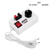 TESTER BANCO APPLIQUE LAMPADE E27 LED DISPLAY 2 VIE CON INTERRUTTORE LAMPADINE