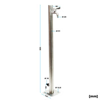 Colonna d'acqua 95,5 cm punto acqua distributore d'acqua da giardino rotondo in acciaio fine 16_0002383