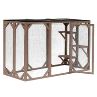 Recinto da esterno per gatti, legno resistente 180 cm 3 zone riposo 16_0001711