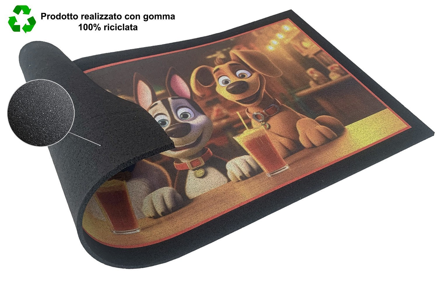 Zerbino Gomma Sostenibile 40X70 Antiscivolo Ingresso Interno Esterno Moderno Dis.Q