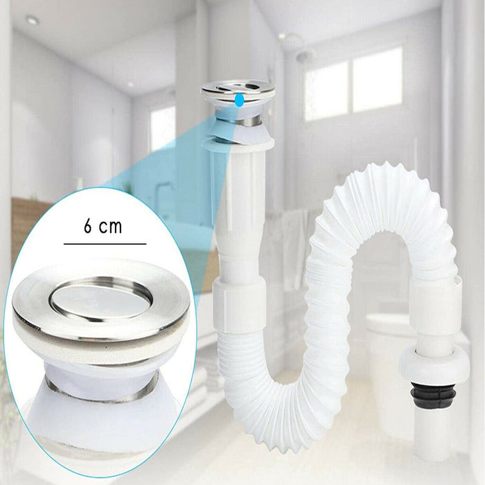 TUBO DI SCARICO FLESSIBILE LAVABO A FALDA UNIVERSALE FOGNARIO 02059