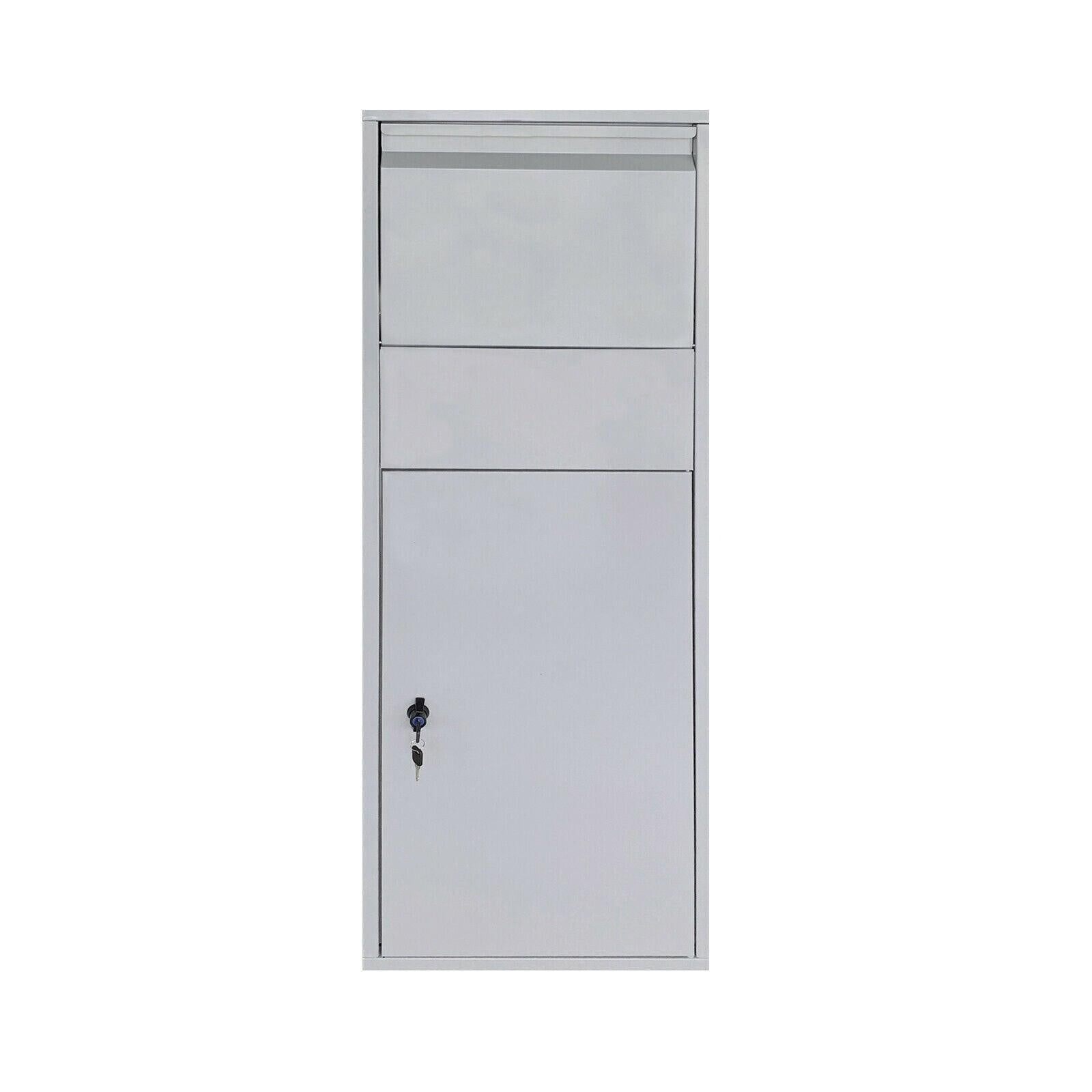 Cassetta postale per pacchi con serratura su supporto per pacco postale 46 x 45 x 140 cm argento 16_0000113