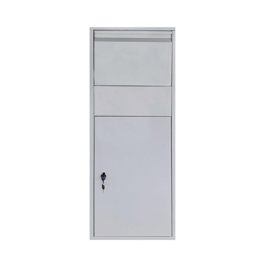 Cassetta postale per pacchi con serratura su supporto per pacco postale 46 x 45 x 140 cm argento 16_0000113