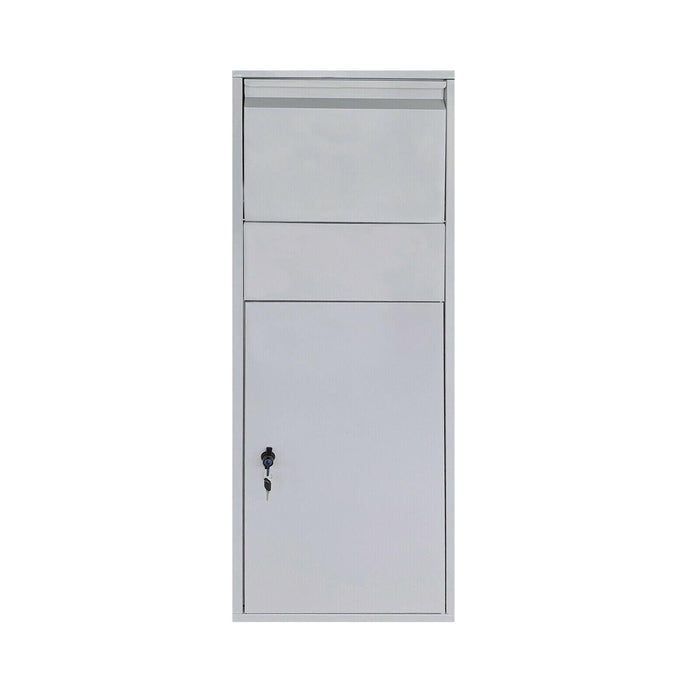 Cassetta postale per pacchi con serratura su supporto per pacco postale 46 x 45 x 140 cm argento 16_0000113