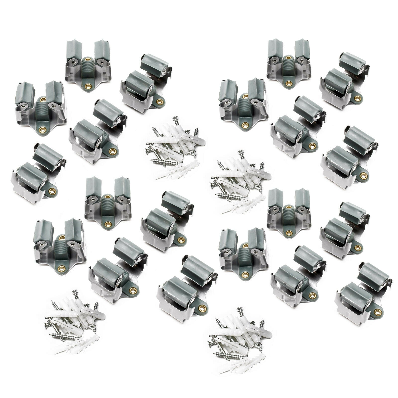 Set 20 porta scope in acciaio da parete per attrezzi pulizia giardinaggio ordina 16_0002482