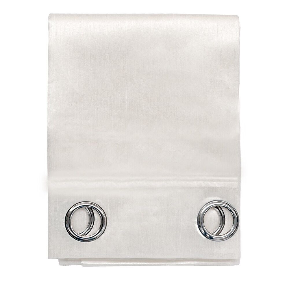 Tenda Porta Finestra 140x280 Cm Raso Sintetico 1 Pannello Coprente Occhielli Acciaio Bianco