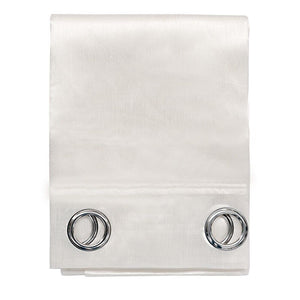 Tenda Porta Finestra 140x280 Cm Raso Sintetico 1 Pannello Coprente Occhielli Acciaio Bianco