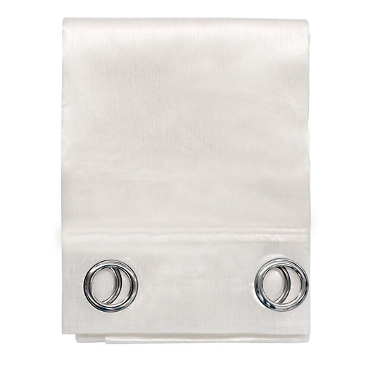 Tenda Porta Finestra 140x280 Cm Raso Sintetico 1 Pannello Coprente Occhielli Acciaio Bianco