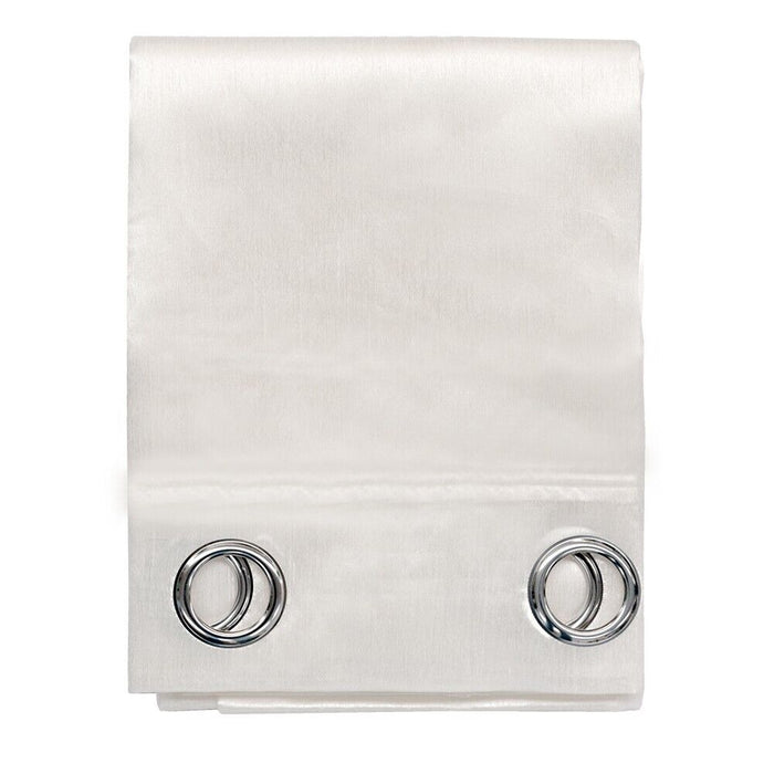 Tenda Porta Finestra 140x280 Cm Raso Sintetico 1 Pannello Coprente Occhielli Acciaio Bianco
