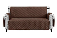 Copridivano Impermeabile Tasche Laterali Proteggi Divano Antimacchia Antiscivolo 2 Posti Marrone