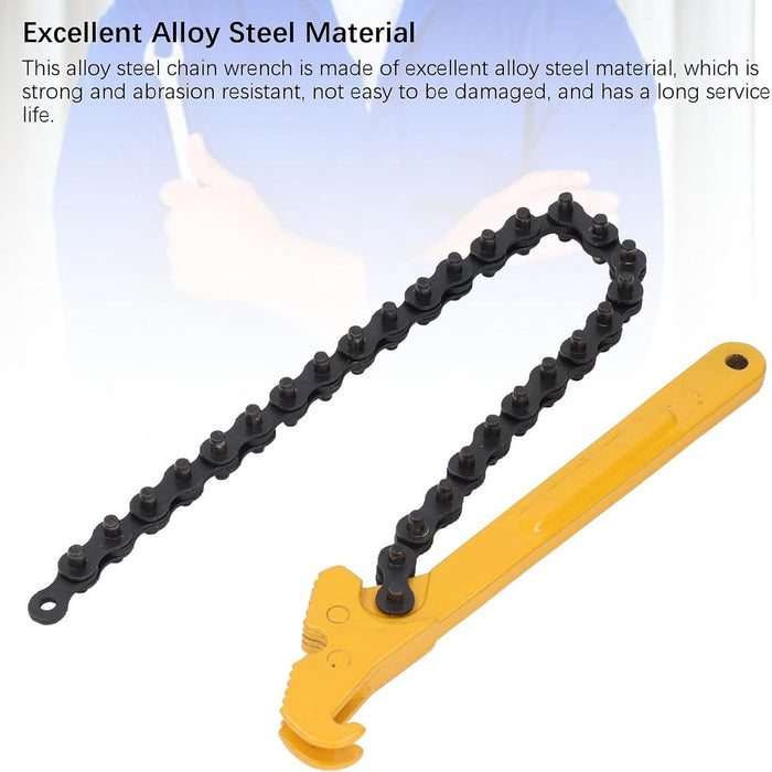 CHIAVE A CATENA REGOLABILE 23,5CM ACCIAIO LEGATO PER TUBI FILTRI OLIO MANICO 9"