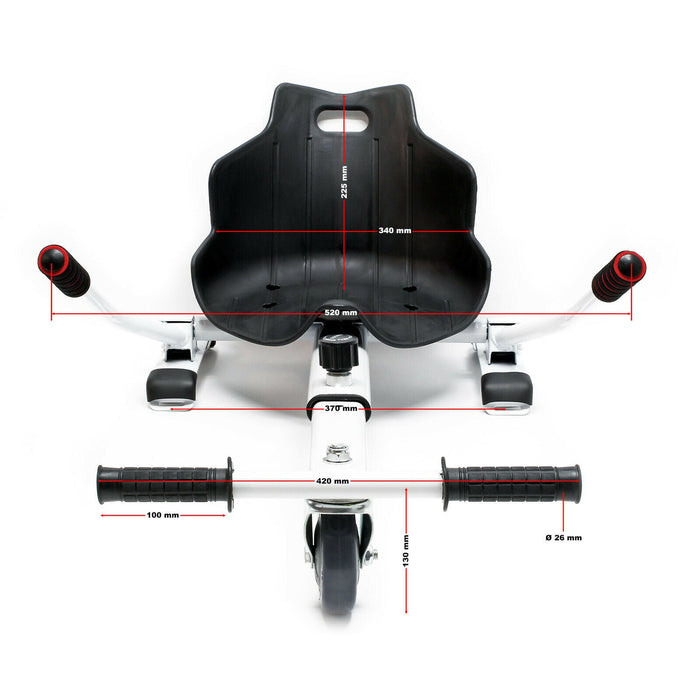 Sedile per kart elettrico compatibile con hoverboard adulto bambino 120 kg rosso 16_0002718