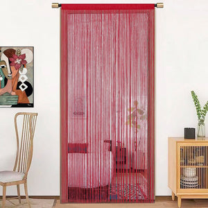 Tenda a Fili Elegante Per Porte Finestre Pannello 100x200 Cm Divisorio Camere Stanze Ambienti Bordeaux