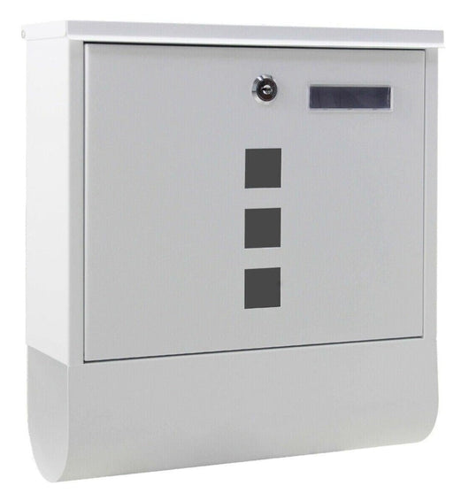 Cassetta postale di design con portagiornali per montaggio a parete posta 30,5 x 9,6 x 33,5 cm bianco 16_0000054