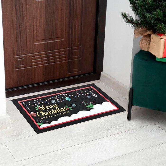 Zerbino Natalizio Gomma Sostenibile 40x70 Cm Asciugapassi Natale Ingresso Antiscivolo Dis.B