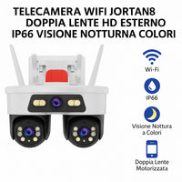 TELECAMERA WIFI JORTAN 8 DOPPIA LENTE HD ESTERNO IP66 VISIONE NOTTURNA COLORI